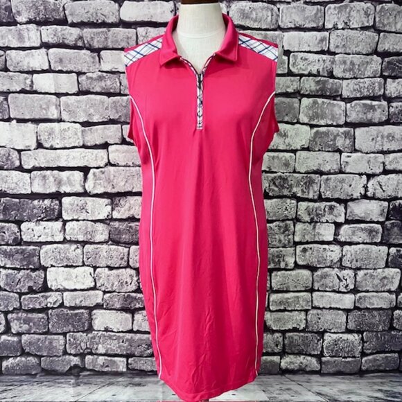Izod Dresses & Skirts - IZOD Pink & White Sleeveless Golf Dress Size XL